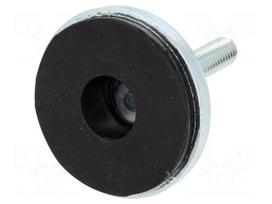 Foot of pin | rigid | Base dia: 55mm | M10 | steel | Plunger mat: steel