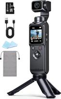 Veiksmo kamera 4K, Vlog kamera su 1,72 colio jutikliu ir 2 ašių stabilizavimu, jutiklinis skaitmeninis fotoaparatas su 64GB kortele, AI sekimo ir programėlių jungtimi, kompaktiška vaizdo kamera kelionėms lauke
