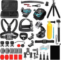 Veiksmo kameros priedų rinkinys, 50-in-1 priedai, suderinami su Hero 12 11 11 10 9 9 8 7 6, Max Insta360 GO 2 SJ4000 SJ5000 SJ6000 DJI OSMO Action DBPOWER APEMAN