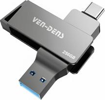 VEN-DENS 2 in 1 USB 3.2 atmintinė - C tipo ir USB-A dviguba sąsaja, išorinė USB atmintinė, didelės spartos cinko lydinio OTG atmintinė "Android", nešiojamiesiems kompiuteriams, "MacBook", "Windows", išmaniesiems telefonams