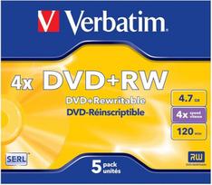 Verbatim 43229 - 5PK 43229 4,7GB 4 x DVD + RW JC - Perrašomi DVD