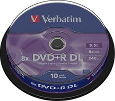 Verbatim vb-dpd55s1 - Tušti DVD diskai (DVD + R DL 8,5GB, 10 vnt. (S), 120 mm, 8 x, 142 x 142 x 32 mm)
