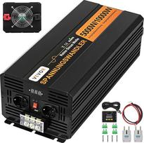 VEVOR 5000W 10000W grynos sinusinės bangos įtampos keitiklis DC 24V į 230V AC LCD ekranas USB didelio greičio aušinimo ventiliatorius Aliuminis su kabeliu Nuotolinio valdymo pultas