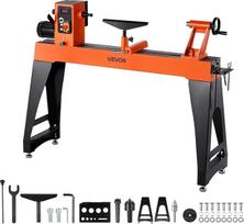VEVOR Woodturning Bench 1.5HP kintamo greičio medžio tekinimo staklės nuo 0 iki 3200 apsisukimų per minutę 406x1020mm staklių staklės vidutiniams ir dideliems medžio apdirbimo projektams