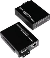 Viena pora daugiamodės dvigubos SC skaidulos Gigabit Ethernet medijos keitiklio - mini 10/100/1000Base-T RJ45 į 1000Base-SC, 2 km atstumas, 850-1310 nm bangos ilgis, AC 230 V maitinimo šaltinis, 2 vnt.