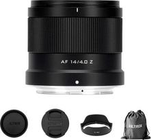 VILTROX 14 mm F4.0 Z-Mount objektyvas Nikon, pilno kadro objektyvas su didele diafragma, itin plataus kampo automatinio fokusavimo pagrindinis objektyvas, suderinamas su Nikon Z-Mount fotoaparatais Z5 Z50 Z50II Z6 Z6II Z6III Z7 Z7II