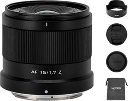 VILTROX AF 15mm F1.7 objektyvas Nikon Z-Mount, f/1.7 APS-C didelės diafragmos automatinio fokusavimo fiksuoto židinio nuotolio objektyvas, suderinamas su Nikon Z-Mount fotoaparatais Z5, Z50, Z6, Z6II, Z7, Z7II, ZFC, Z30, Z9, Z8, ZF