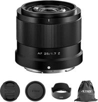 VILTROX AF 25mm F1.7 objektyvas Nikon Z-Mount, f/1.7 APS-C didelės diafragmos automatinio fokusavimo fiksuoto židinio nuotolio objektyvas, suderinamas su Nikon Z-Mount fotoaparatais Z5, Z50, Z6, Z6II, Z7, Z7II, ZFC, Z30, Z9, Z8, ZF