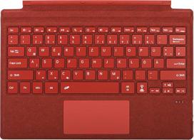 Vokiška QWERTZ išdėstymo klaviatūra, skirta "Microsoft Surface Pro 7+"/7/6/5/4/3, 12,3 colio - itin plonas, apšviestas "Bluetooth" tipo dangtelis su daugiajutikliniu jutikliniu kilimėliu, įkraunamas (aguonų raudona)