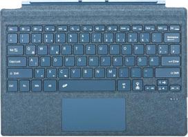 Vokiška QWERTZ išdėstymo klaviatūra, skirta "Microsoft Surface Pro 7+"/7/6/5/4/3, 12,3 colio - itin plonas, apšviestas "Bluetooth" tipo dangtelis su daugiajutikliniu jutikliniu kilimėliu, įkraunamas (kobalto mėlyna)