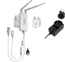 VONETS Pramoninis 2,4 GHz WLAN tiltas Ethernet WiFi maršrutizatorius Belaidis kartotuvas WiFi Hotspot signalo stiprintuvas 2 RJ45 prievadai DVR PLC tinklo įrenginiams su 12V/1A maitinimo adapteriu VAP11S