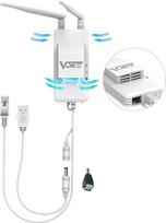 VONETS VAP11S-5G Pramoninis 5GHz "WiFi" tilto kartotuvas su eterneto dalikliu, "WiFi" RJ45 1 vyriškos ir 2 lizdų LAN "Cat5" eterneto kabelių daliklis, išskirtinis "WiFi" tiltas su ventiliatoriumi
