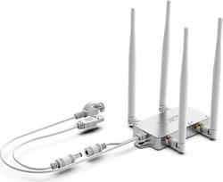 VONETS VBG1200 mini belaidis pramoninis dviejų dažnių belaidžio ryšio tiltas-maršrutizatorius su 2,4 GHz, 5 GHz ir 4 išorinėmis antenomis, idealiai tinkantis pramoninei įrangai, PLC robotams