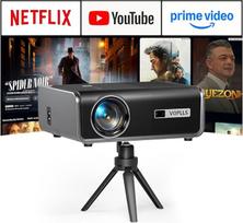 VOPLLS Smart Beamer【Netflix-Fähig & Autofokus/Keystone 】 Full HD 1080P 35000 Lumen lauko projektorius 4K Unterstützung, WIFI6 Bluetooth Video/Heimkino Beamer【Upgrade Version 】