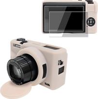 VOVMOEYA fotoaparato dėklas Canon Powershot G7 X Mark III su 2 vnt. ekrano apsauga, visiškai apsaugantis minkštą G7X III silikoninį dėklą, nuimamą objektyvo dangtelį, apsauginį dangtelį Canon G7XIII G7X3