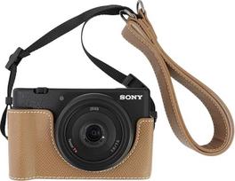 VOVMOEYA Tasche für Sony ZV-1F/ZV-1M2 mit verstellbarem Schultergurt, ZV1F/ZV1M2 PU-Leder-Halbkameratasche, stilvoll schützend leicht