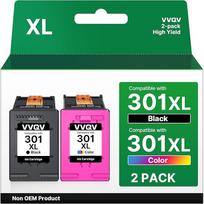 VVQV 301 XL spausdintuvo kasetės, skirtos HP 301 XL 301XL spausdintuvo kasetėms, skirtoms HP Envy 4500 5530 5534 4504 DeskJet 2540 1510 2544 2549 OfficeJet 4630 4632 2620 2620 266 22 (juodos spalvos, 22 spalvų)