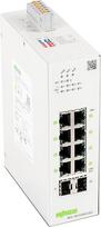 WAGO pramoninis komutatorius 852-1813/000-001| su 8 Ethernet prievadais 10/100/1000Mbps su automatiniu derinimu ir diagnostiniais šviesos diodais priekyje | 2 x SFP lizdai šviesolaidinėms skaiduloms | palaiko maitinimą per Ethernet PoE+