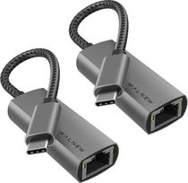 WALNEW USB C į Ethernet adapteris, USBC į RJ45 LAN adapteris, Gigabitinio Cat tinklo kabelio keitiklis į C tipo, "Thunderbolt 3", skirtas "Mac", "MacBook Pro/Air", "Samsung Galaxy Tab" (Ethernet prievadas, 2 pakuotės USB-C)