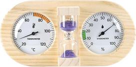 Wandhalterung Temperatur Luftfeuchtigkeit Messgerät Sanduhr für Sauna Raumthermometer Hygrometer Holz Sauna Thermometer Hygrometer