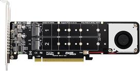 WANGCL 4 in 1 NVME PCIE konverteris iš M.2 M-Key į PCIE 16x su ventiliatoriumi, skirtas stalinių kompiuterių pagrindinėms plokštėms, kietųjų diskų išplėtimui