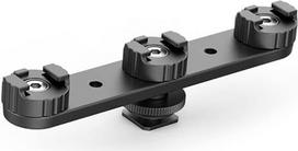 WANGCL Cold Shoe Mount Triple Shoe Mount Extension Bar Hot Shoe Adapter Camera Bracket with 1/4 Screw for Tripod Microphone Compatible and for Canon Sony Camera