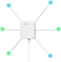 WAVLINK AX3000 lauko WLAN kartotuvas, dviejų dažnių lauko prieigos taškas WiFi6 (2,4G/573M + 5G/2402M) su aktyviuoju/pasyviuoju PoE, 6x7dBi antenomis, orų sąlygoms atsparus IP67 korpusas, Gigabit WAN/LAN