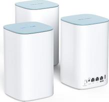 WAVLINK AX3000 Mesh WLAN rinkinys (3 pakuotės), "WiFi 6" dviejų dažnių viso namų VPN maršrutizatorius / retransliatorius (iki 4800 kvadratinių metrų), 3 x Gigabitiniai prievadai kiekviename įrenginyje, 5 x 5dBi antenos, 2 x 2 MU-MIMO ir OFDMA, programėlių
