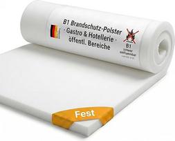 Wegerich Schaumstoffplatte B1 schwer entflammbar - fester Polster Schaumstoff RG57/60-206x130x10 cm - für flammhemmende Sitzpolster/Auflagen
