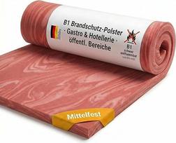 Wegerich Schaumstoffplatte B1 schwer entflammbar - mittelfester Polster Schaumstoff RG57/40-206x130x8 cm - für flammhemmende Polster/Rückenpolster