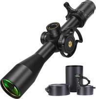 WestHunter Optik HD-N 4-16x44 FFP medžioklinio šautuvo optinis taikiklis, 30 mm taktinis pirmojo židinio plokštumos stiklas su graviruotu stiklu, 1/4 MOA, tikslus šaudymas dideliais atstumais, FFP šautuvo optinis taikiklis | Juoda/sidabrinė