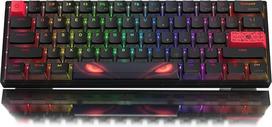 WK61 mechaninė klaviatūra 60%, laidinė žaidimų klaviatūra, "Hot-Swap" RGB su PBT juodais klavišų dangteliais, skirta "Windows" kompiuteriams - linijinis raudonas jungiklis