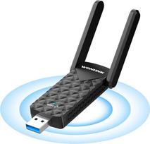WLAN Stick-WiFi61800Mbps USB WLAN adapteris Belaidis USB adapteris WiFi Dongle Dual Band su dviem antenomis, USB 3.0, OFDMA MU-MIMO, WPA3, skirtas "Windows 10/11", "Plug and Play" be tvarkyklių