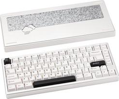 WOBKEY Rainy75 aliuminio "Cocoa Switch" mechaninė klaviatūra su aukščiausios kokybės akustika, laidiniu, BT ir 2.4G belaidžiu ryšiu (Pro - sidabrinė)