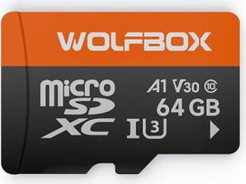 WOLFBOX 64GB microSD kortelė, iki 100MB/s, U3 A1 V30 didelės spartos perdavimas, palaiko 4K UHD vaizdo įrašymą, tinka visoms prietaisų kameroms WOLFBOX
