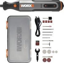 WORX 8V WX106 daugiafunkcinis įrankis su 23 priedais, reguliuojamo greičio nustatymas nuo 5000 iki 28000 aps/min, 3,2 mm matmuo, USB įkrovimas, skirtas šlifavimui, graviravimui, pjovimui, gręžimui ir kt.