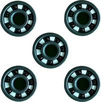 WQGQPXOB Vollkeramik 608 Lager ZrO2/Si3N4 Keramik Inline Speed Skates Lager 7 Perlen 608RS Fast Bering(16 vnt. juodos keramikos)