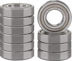 XiKe 10 x rutuliniai guoliai 6205ZZ 25 x 52 x 15 mm, 100Cr6 guolių plienas, iš anksto sutepti, dvigubas metalinis sandariklis.