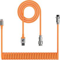 XINMENG X MAMBASNAKE C01 spiralinis klaviatūros laidas, C tipo sparčioji linija su 8 kHz grįžtamuoju dažniu, skirta žaidimų klaviatūrai, TPU individualus USB-C laidas su metaline aviacija, kompiuteriui/telefonui - oranžinis