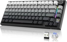 YINDIAO ATTACK SHARK X820 Ultra Gasket Mechanische Tastatur mit TFT-Bildschirm und Knopf, 75% ANSI-Layout, 2,4 GHz/BT/Wired, 5 garsą sugeriančios putos, Hot-Swap, für PC, MAC (Mondlicht, Shark Switch)