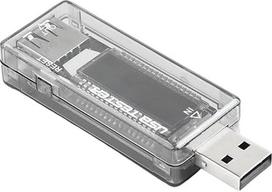 Yuanpgky USB maitinimo įtampos ir srovės testeris 4-20V/0-3A Skaitmeninis USB maitinimo matuoklis su 10mV/10mA skiriamąja geba, mažas įtampos kritimas 200mV, kompaktiškas, nešiojamas (pilkas)
