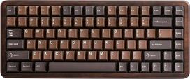 YUNZII WOOD84 mechaninė klaviatūra, medinė žaidimų klaviatūra, 75% klaviatūros QWERTY išdėstymas, BT/2.4G/USB-C, RGB, "Hot Swap" klaviatūra su PBT dažiklių dangteliais "Mac" ir "Win" (medinė, "Candy Switch")