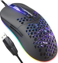 Žaidimų pelė su "Honeycomb", 7200 DPI reguliuojamas lengvas USB "Honeycomb" žaidimų pelės RGB, 7 programuojami mygtukai Nešiojamojo kompiuterio ergonominė PC žaidėjų žaidimų pelė su 1,67 m pintu kabeliu
