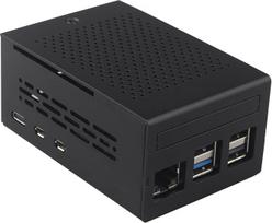ZDE ZC501 aliuminio korpusas Raspberry Pi 5 2GB/4GB/8GB/16GB palaikymas PCIe to M.2 NVMe PoE HAT WiFi7 RS485 RS232 PCIe periferinė plokštė ZP511/ZP517A/ZP581/ZP590A/ZP590A/ZP592 ir Raspberry Pi 5 Aktyvus aušintuvas