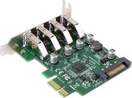 Žemo profilio 4 prievadų PCI-E į USB 3.0 HUB PCI Express išplėtimo kortelės adapteris 5Gbps, skirtas pagrindinei plokštei