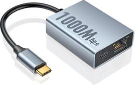 ZEXMTE USB C ir Ethernet adapteris "Chromecast" su "Google TV", USB C ir RJ45 1000Mbps Ethernet tinklo adapteris, suderinamas su "Chromecast" "Google TV" (HD/4K), nešiojamuoju kompiuteriu, planšetiniu kompiuteriu - pridedama lipni juosta