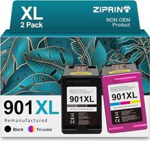 ZIPRINT 901XL suderinamos su HP 901 spausdintuvo kasetėmis, skirtomis HP OfficeJet 4500 J4580 J4680 J4540 J4550 J4524,J4535 J4545, J4600, J4585 J4624, J4660 (juodos/spalvotos spalvos, 2 vnt.)