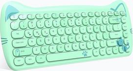 ZIYOU LANG 3060i belaidė miela kompiuterio klaviatūra, "Bluetooth" klaviatūra su "Retro" rašomąja mašinėle, apvaliu matinės tekstūros klavišų dangteliu, kompaktiška, 84 klavišai, QWERTY, skirta asmeniniam kompiuteriui, nešiojamajam kompiuteriui, "Mac", ža