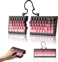 ZORNHER ST68 belaidė ergonominė mechaninė klaviatūra, 65 % rožinės ir violetinės spalvos, kreminės spalvos TKL klaviatūra su sukamąja rankenėle, apšviestais PBT klavišais, iš anksto sutepta linijinė klaviatūra
