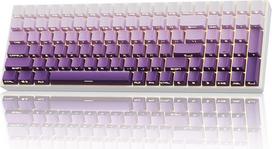 ZORNHER ZH100 Tastatur Kabellos, Mechanische Tastatur 98% mit Nummernblock, Weiß mit Purple Gradient Dipped PBT Keycaps, Creamy Linear Switches, Hot Swap, RGB Gaming Tastatur